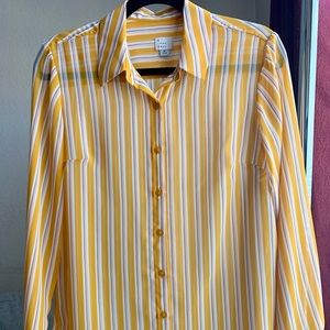 A New Day sheer striped button down blouse